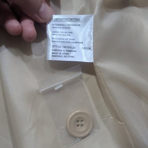 Novelti Adorable Junior Button down Trench Coat Beige Size 5/6 - Picture 10 of 11